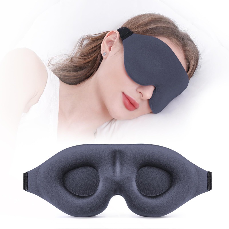 Sleep Eye Mask 3D - 1 stuk 3D-gecontoureerd slaapmasker, lichtblokkerend, zacht,