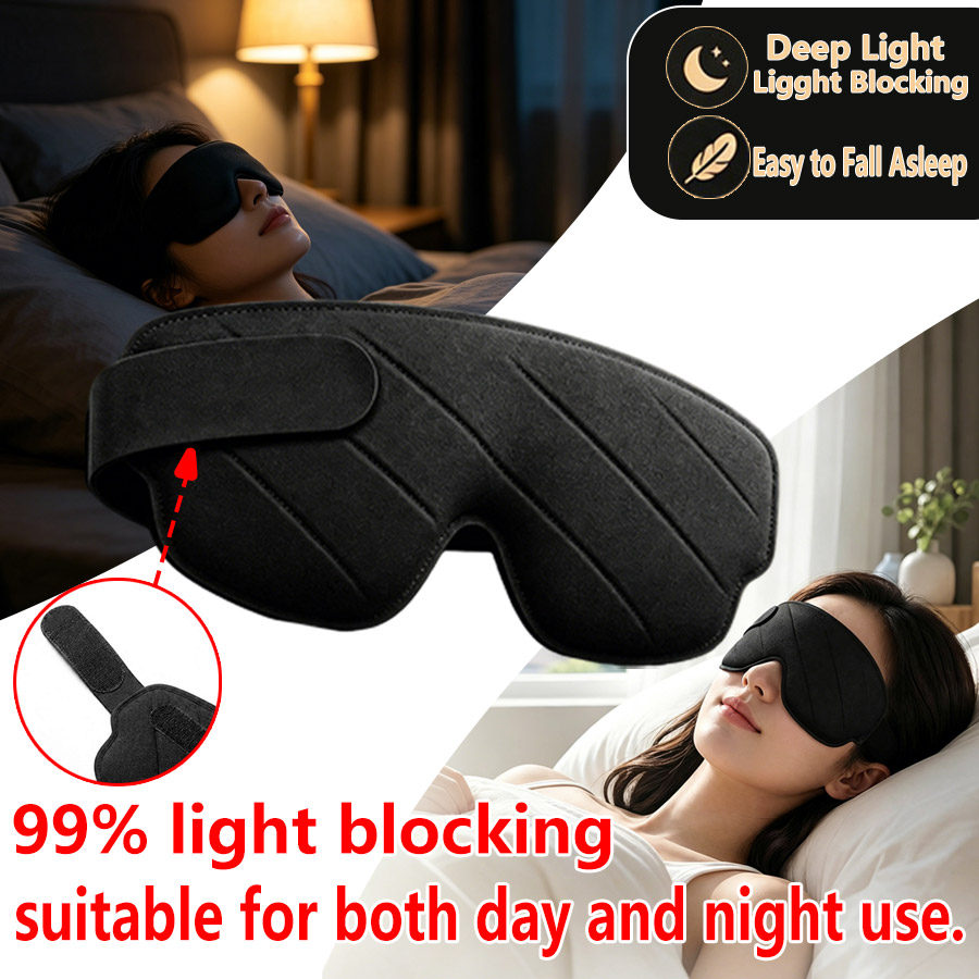 Sleep Eye Mask 3D - 3/1 stuks 3D-gecontourd slaapmasker Geheugenschuim, geen