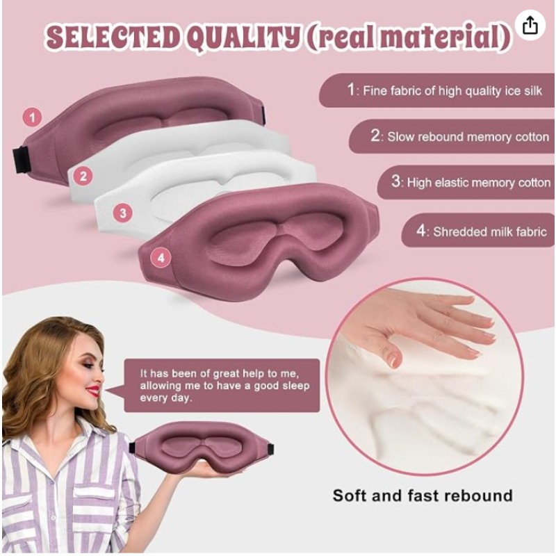 2 pakken 3D Advanced Slaapmask - Sleep Eye Mask 3D recensie en prijs